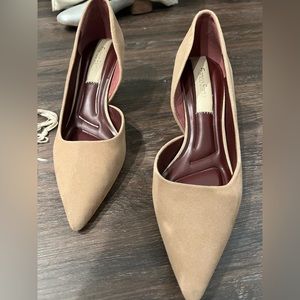 Franco Sarto Pointy Toe Nude Sand Heel Pump